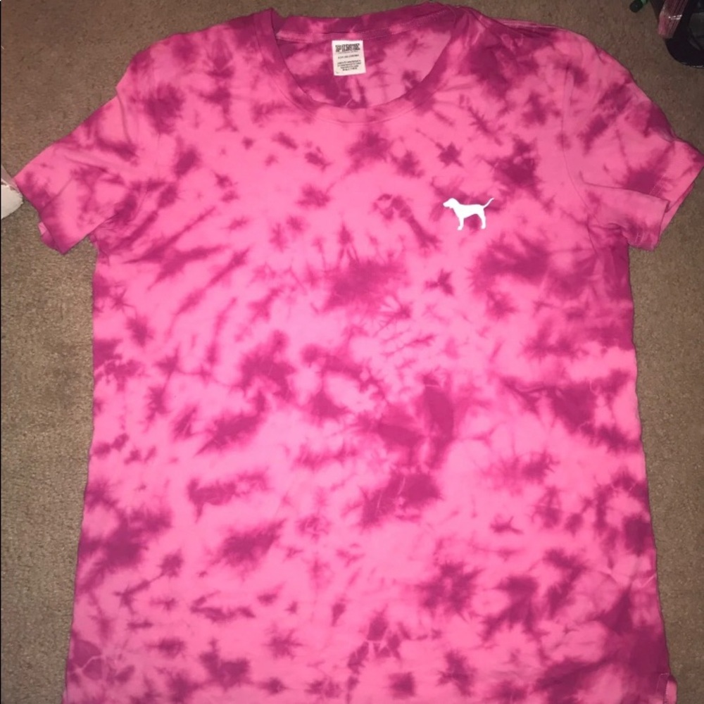 VS PINK TIE DYE SHIRT SMALL